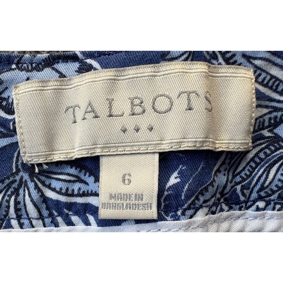 Talbots‎ Womens Floral Print Blue Vacation Cotton Blend Shorts Size 6 - Picture 6 of 9
